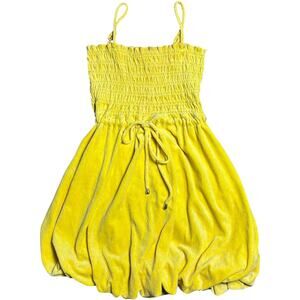 Juicy Couture Vintage Y2K Velour Yellow Summer Dress
